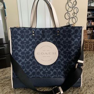New without tags: Large Coach Dempsey in Denim. Discontinued
